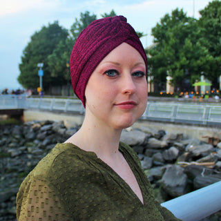 Semi-Sheer Shimmery Pleated Turban