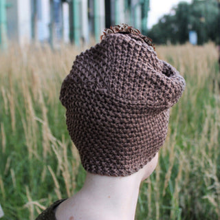Knit Turban Feathers Pearls