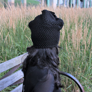 Knit Turban Feathers Pearls