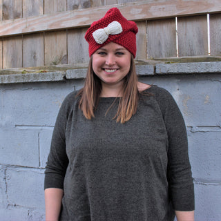 Knit Turban Pearl Bow