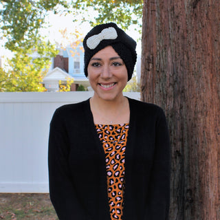 Knit Turban Pearl Bow