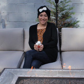 Knit Turban Pearl Bow