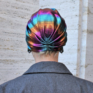 Metallic Multicolor Print Runway Turban