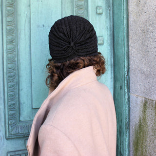 Semi-Sheer Shimmery Pleated Turban