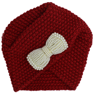Knit Turban Pearl Bow