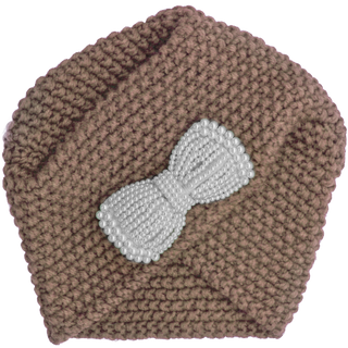 Knit Turban Pearl Bow