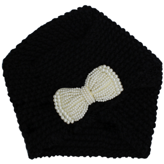 Knit Turban Pearl Bow
