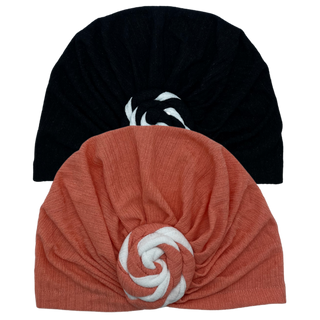 Top Knot Two Tone Cotton Blend Turban