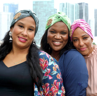 Tie Dye Hand Beaded Wood Flower Designer Turban