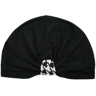 Black Houndstooth Pre-Tied Turban