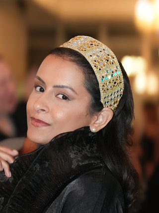 Gold Mirror and Stone Embellished Headband