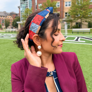 Multicolor Patchwork Denim Print Headband