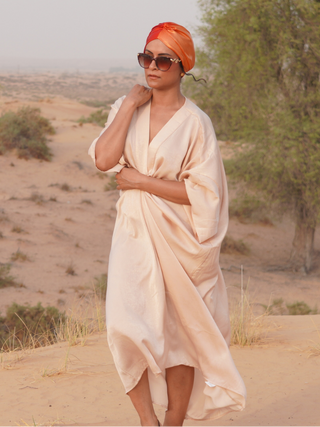 Draped Silky Kaftan