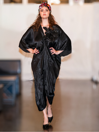 Draped Silky Kaftan
