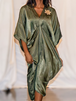 Draped Silky Kaftan