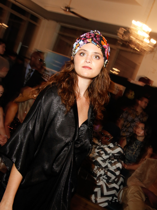 Multicolor Sequin Floral Black Turban