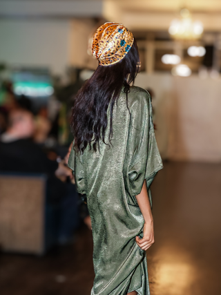 Yellow Gold Satin Finish Floral Vine Turban