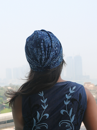 Paisley Denim Print Turban