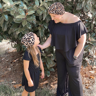 Leopard Print Cotton Turban | Kids Adult Matching Set